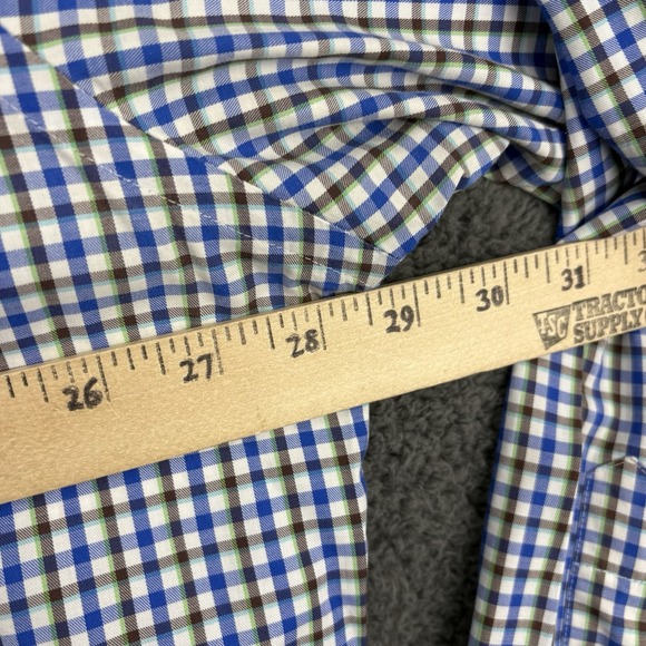 Peter Millar Shirt Men XXL Crown Ease Cotton Plaid Pocket Button Up - Picture 5 of 10